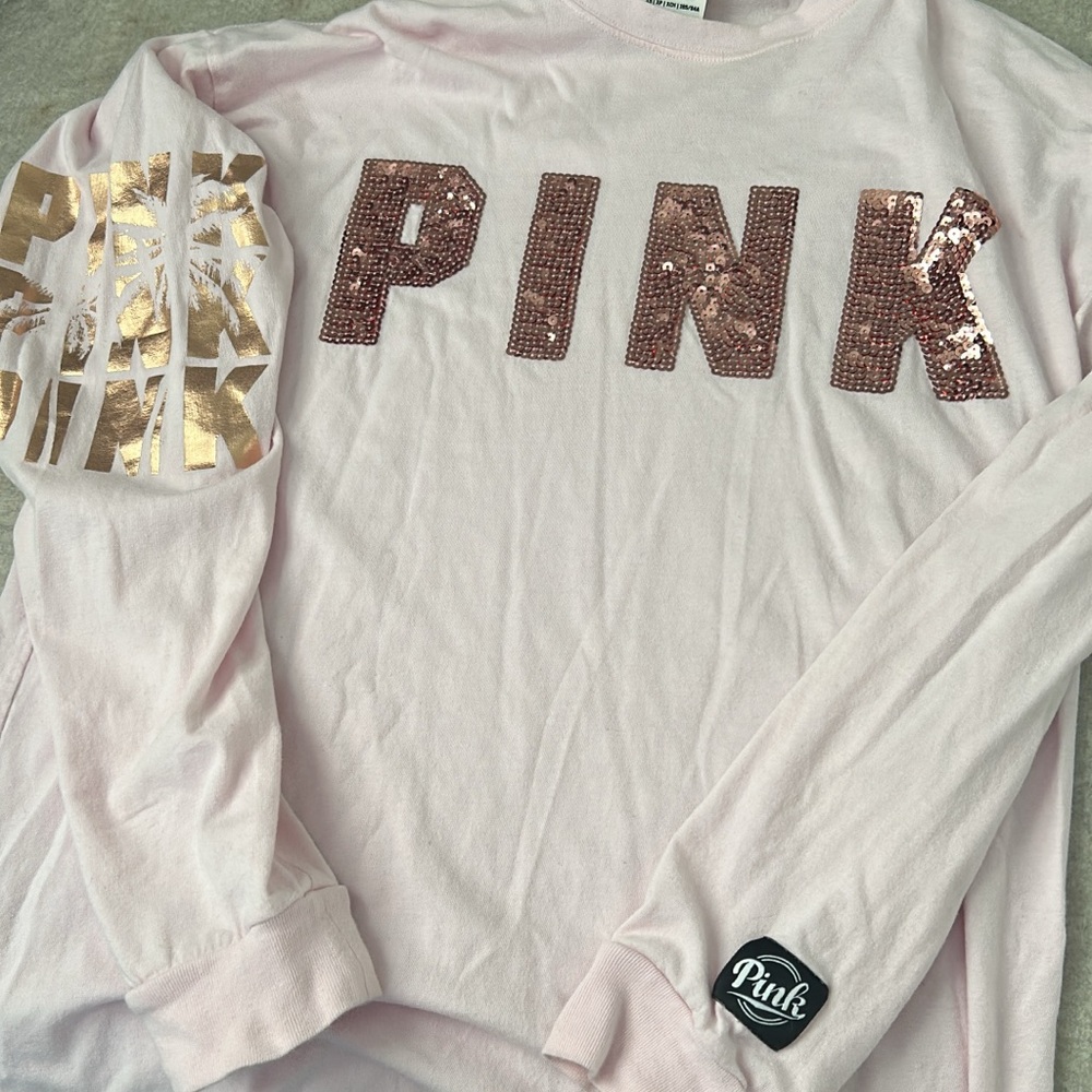 PINK Victoria's Secret Light Pink Long Sleeve Tee